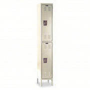 Hallowell U1256-2A-PT Wardrobe Locker 12 in x 15 in x 66 in, Louvered, 2 Tiers, 1 Units Wide, Padlock Hasp, Tan
