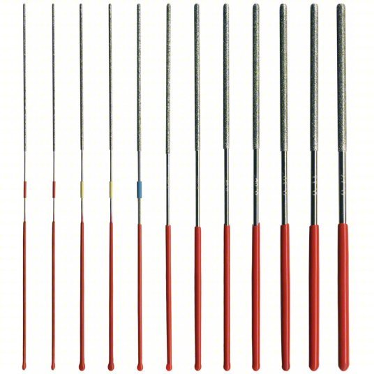 IPA 8042 Round Micro Files Round, 3 in Lg without Tang, 12 Pieces, Includes Handle