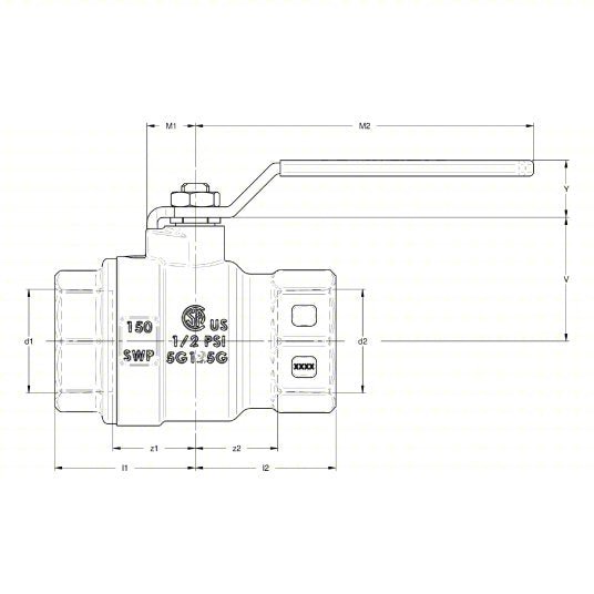 Apollo 77F10501 Manual Two-Way Ball Valve 1 in, Brass, Straight, FNPT x FNPT, 600 psi Max. Pressure