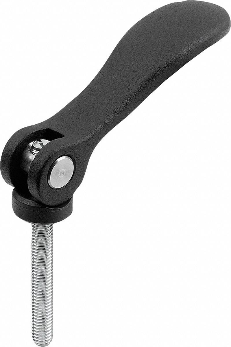 Kipp K0005.05011A0X50 Cam Handle, Aluminum w/ Steel Thread, #10-24,  50 mm Thread Lg, 52.3 mm Handle Lg