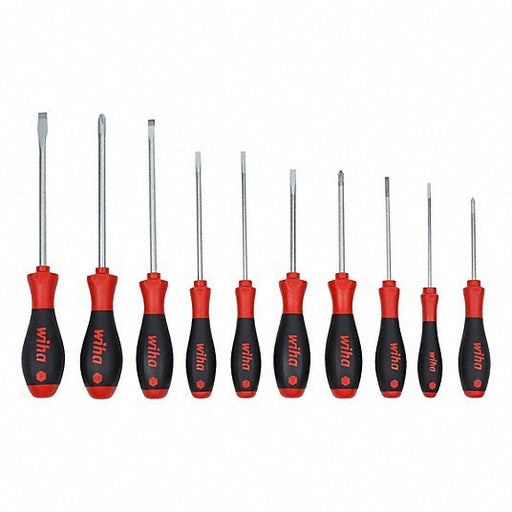 Wiha 30280 Screwdriver Set 1-10 Pieces, 10 Pieces, Phillips/Slotted Tip, Cushion Grip, Box