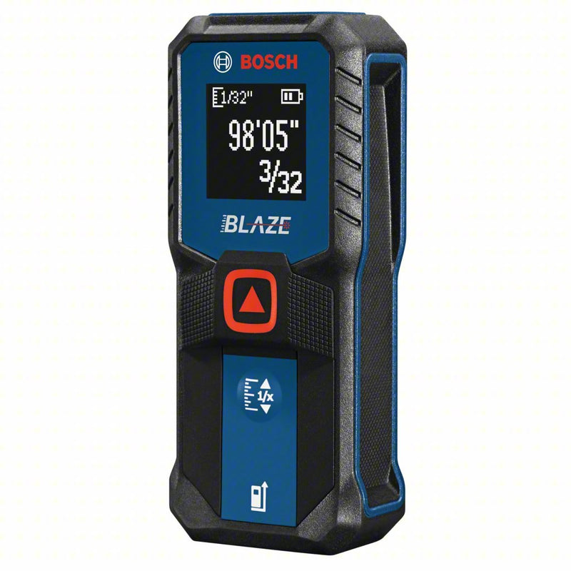 Bosch GLM100-23 Laser Distance Meter, Inch, 6 in – 100 ft, ± 1/16 in, AAA, Rubber, Red