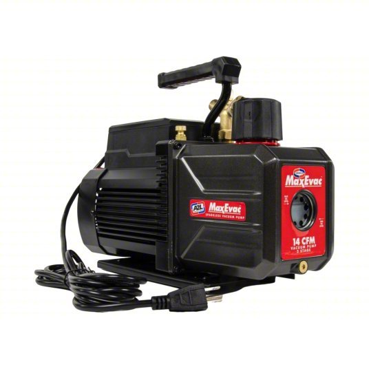Uniweld MEVP14S MaxEvac Vacuum Pump, A2L Compatible, 14.4 CFM, 1.5 HP 2-Stage, 115V/60 Hz 14.4 cfm, 120V AC
