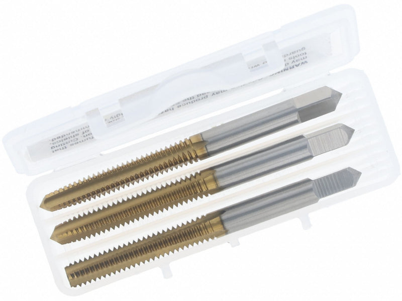 Chicago-Latrobe 343506 Hand Tap Kit, M4 x 0.7 Metric, 3-Piece (Bottoming/Plug/Taper), TiN HSS, 4-Flute