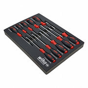 Wiha 30280 Screwdriver Set 1-10 Pieces, 10 Pieces, Phillips/Slotted Tip, Cushion Grip, Box