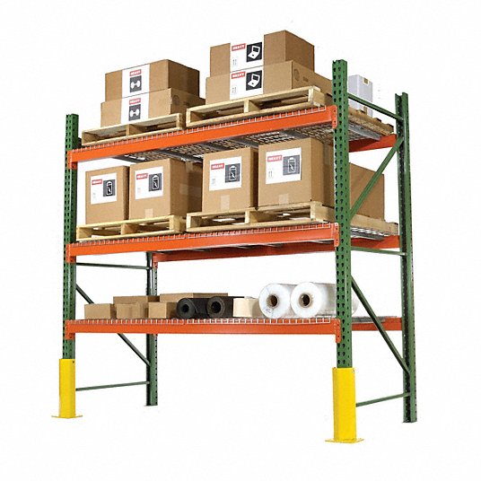 Husky Rack & Wire IBX39096 Step Beam, 96 in W x 3-7/8 in H x 2-1/2 in D, 16 ga Roll-Formed Steel, 5,210 lb Cap, Teardrop Pallet Rack Connection, Orange