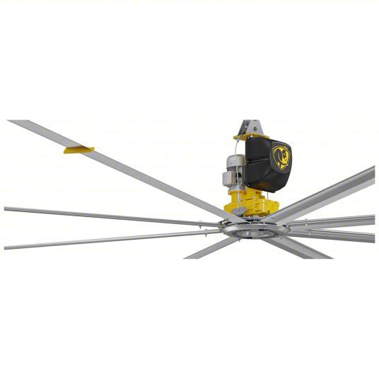 Big Ass Fans F-PFX4-2003S34X4 HVLS Fan 20 ft Blade Dia, Variable Speeds, 200 to 240 V AC, 46.5 in, 3 Phase, Yellow