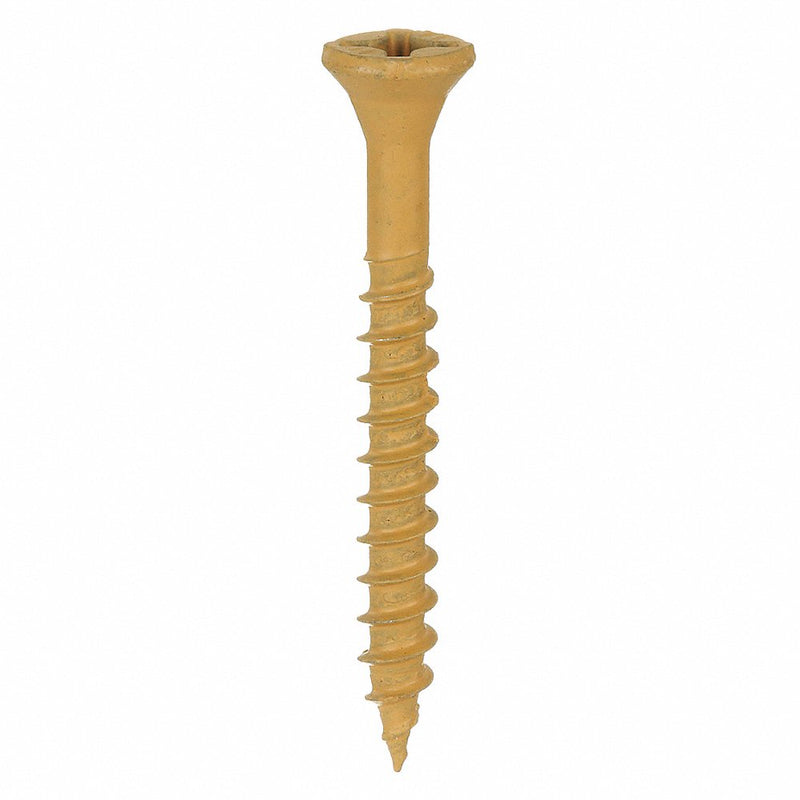 Philips Square-Driv P55020-P2 Wood Screw, Flat, #8, 1 5/8 in Length, Case Hardened Steel, Durafast, Tan, PK 142