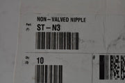 Parker ST-N3 3/8 in Non-Valved Nipple, Steel Body, Push-to-Connect Lock, 3/8"-18 Thread Size