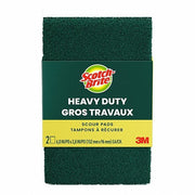 Scotch-Brite 222 Scotch-Brite Heavy Duty Scour Pad Synthetic Fiber, 6 in Lg, 3 3/4 in Wd, 2 PK