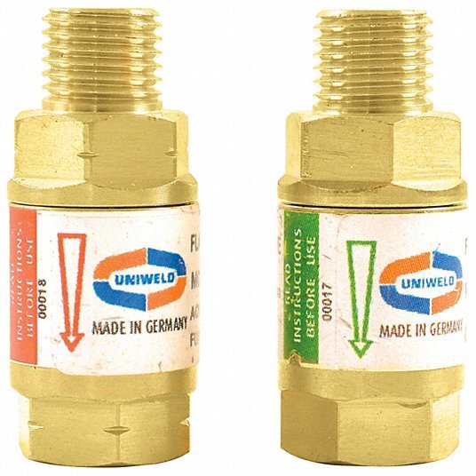 Uniweld TFAA Flashback Arrestor Set Torch Mount, 3/8"-24, For Oxygen & Fuel