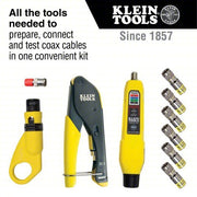 Klein VDV002-818 Crimper and Connector Kit For BNC, R6Q/RG6, Compact/Easy Single Operation/Reliable