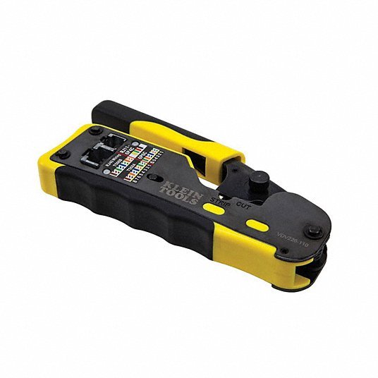 Klein VDV226-110 Ratchet Crimper For Pass Thru RJ-45/RJ-11/RJ-12, Cat3/Cat5e/Cat6/6A, Non-Insulated
