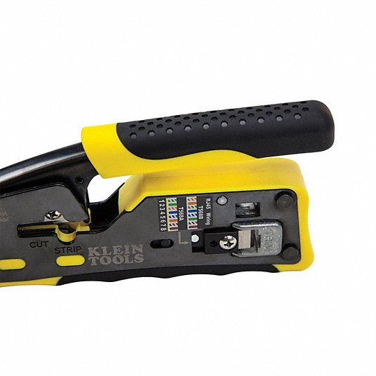 Klein VDV226-110 Ratchet Crimper For Pass Thru RJ-45/RJ-11/RJ-12, Cat3/Cat5e/Cat6/6A, Non-Insulated