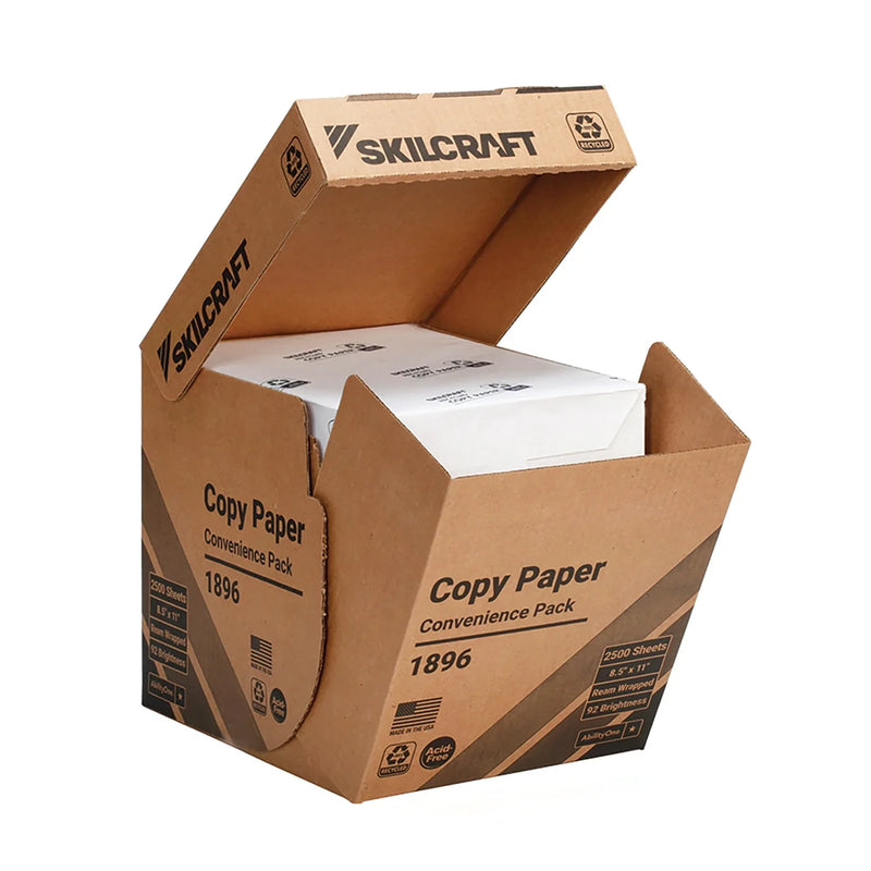 Ability One 7530-01-611-1896 Copier Paper Letter Paper Size Name, 20 lb 92 Brightness, Matte, White